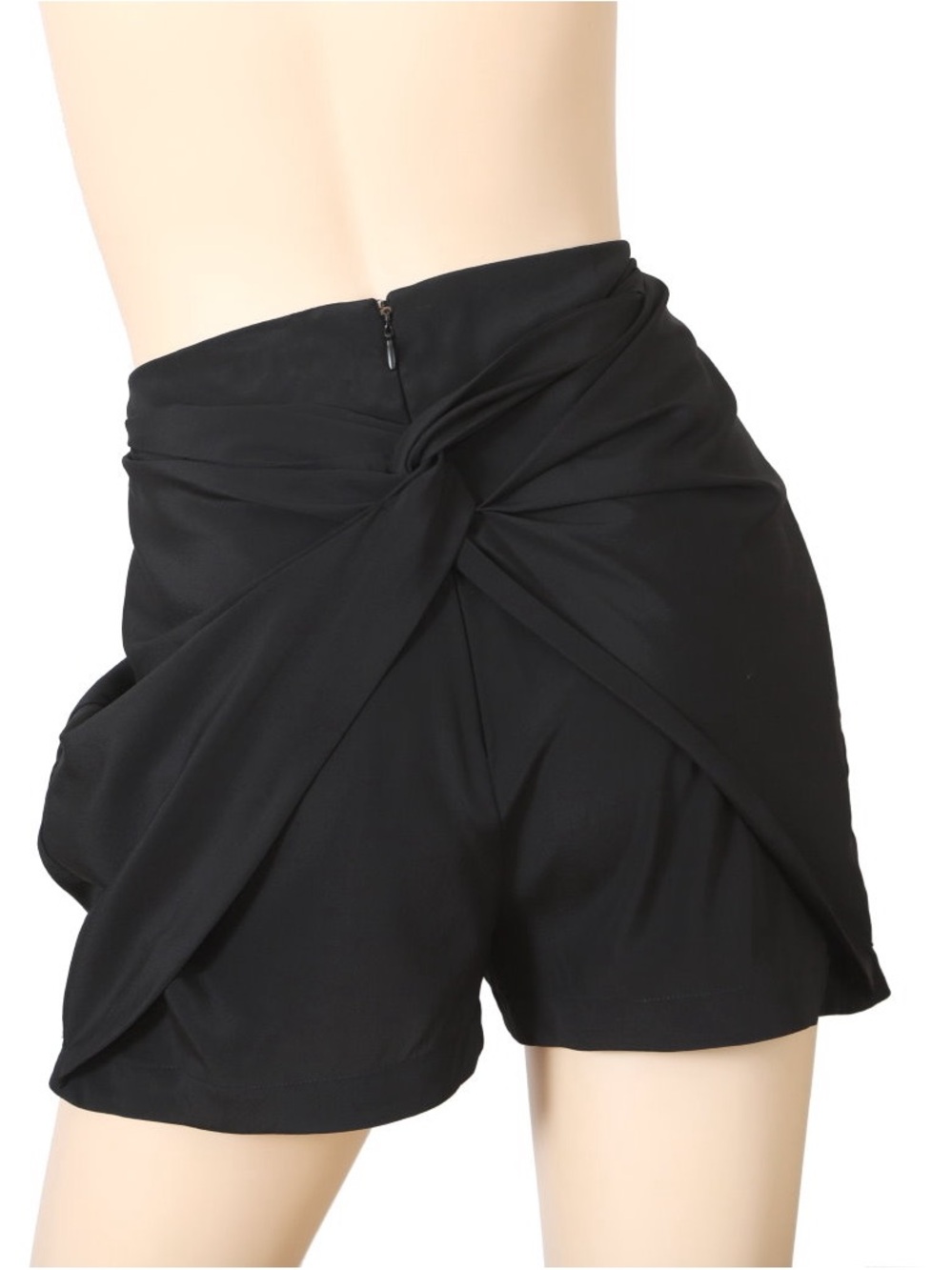 La Perla Black Knot-Back Stretchy silk Skort Shorts 46/10